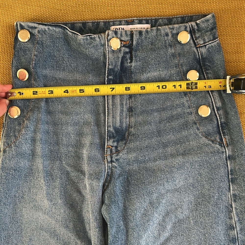 Zara Button Wide Leg Jeans - Picture 4 of 6
